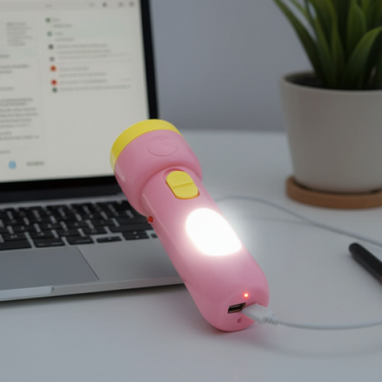 2-in-1 Rechargeable Small Handy LED Torchlight for Home, Outdoor, Tracking (1 Pc)