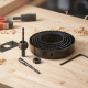 8-Piece Set Carbon Arbored Adjustable Hole Saw Set Round Circular (64 mm, 76mm1 89mm, 102mm & 127mm)