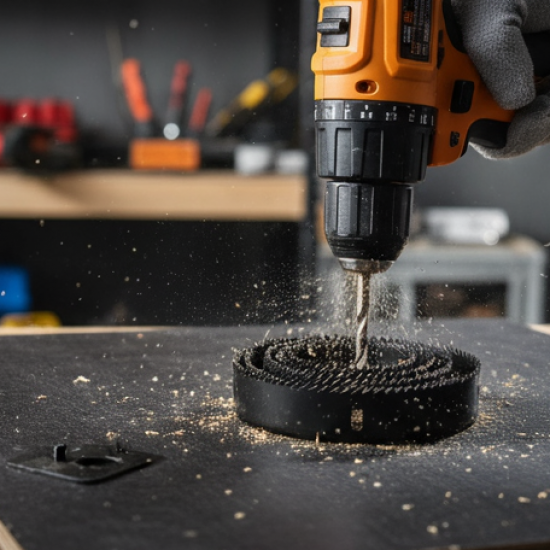 8-Piece Set Carbon Arbored Adjustable Hole Saw Set Round Circular (64 mm, 76mm1 89mm, 102mm & 127mm)