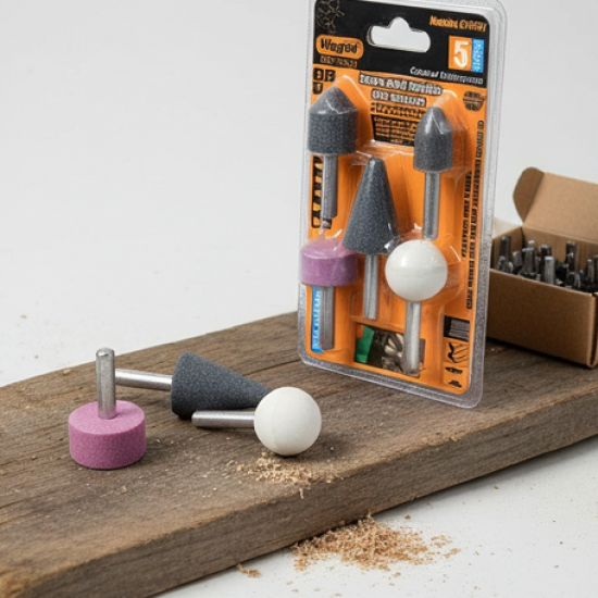 Abrasive Mounted Stone Grinding Wheel Head Grinding Burr Wheel Rotary Tools Set 5 Pcs