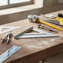 Double-Sided 45° Triangle Ruler – 7-Inch Aluminum Alloy Rafter Square for Home & Industrial Use