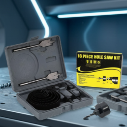 Drill Hole Cutter, Carbon Steel High Accuracy Incisive Hole Saw for Cutting PCV for Cutting Plastic for Cutting Wood Hole Saw Kit (18 Pcs Set)