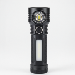 Heavy-Duty Rechargeable USB LED Hand Torch with COB Side Light (1 Pc)