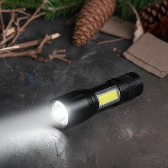 LED USB Rechargeable Mini Flashlight – Ultra-Bright Zoom & COB Side Lantern, Tactical Emergency Light