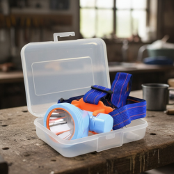 Mini Rechargeable Power Headlamp With Plastic Case (1 Pc)