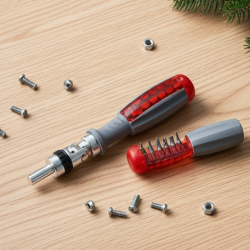 Multi Bits Ratchet Screwdriver Set, Adjustable Angle Two-Way Ratcheting Screwdriver (1 Set)