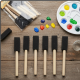 Multipurpose Sponge Brushes for Painting with Wooden Handles (6 Pcs Set)
