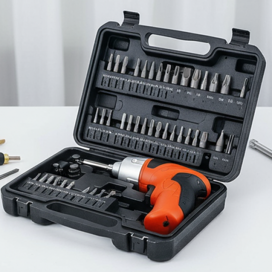 Portable Electric Screwdriver Set with 45 Bits (1 Set)