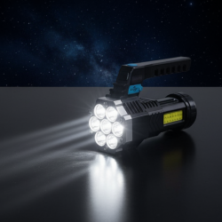 Portable Flashlight / Torch  COB 7LED Hand Light USB Rechargeable Light with Side Light (1 Pc)