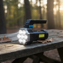 Portable Flashlight / Torch  COB 7LED Hand Light USB Rechargeable Light with Side Light (1 Pc)