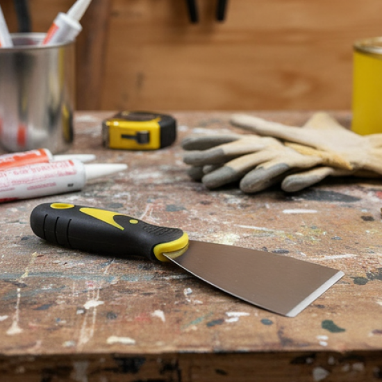 Putty Knife Set with Soft Rubber Handle (1 Pc)