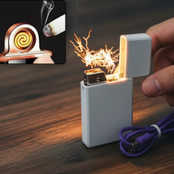 Stylish Electric USB Lighter for Men & Women (Rechargeable, Windproof)