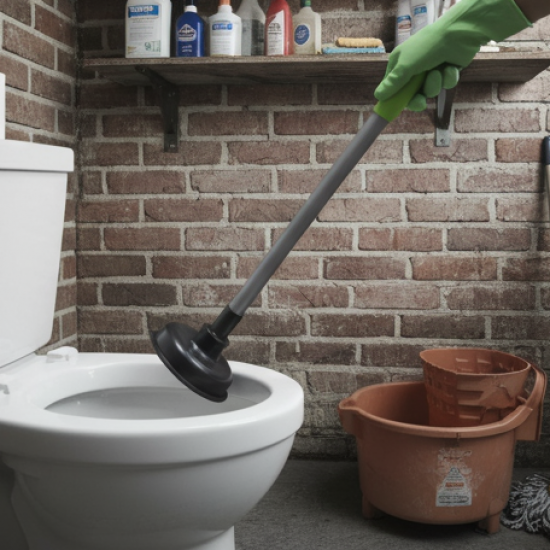 Toilet Plunger - for Clogs in Toilet Bowls and Sinks in Homes, Commercial and Industrial Buildings.
